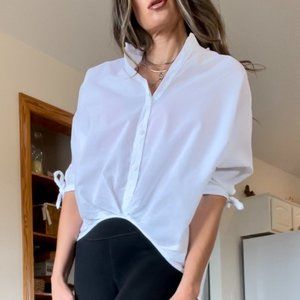 Stark X White Linen Blouse Size S V Neckline